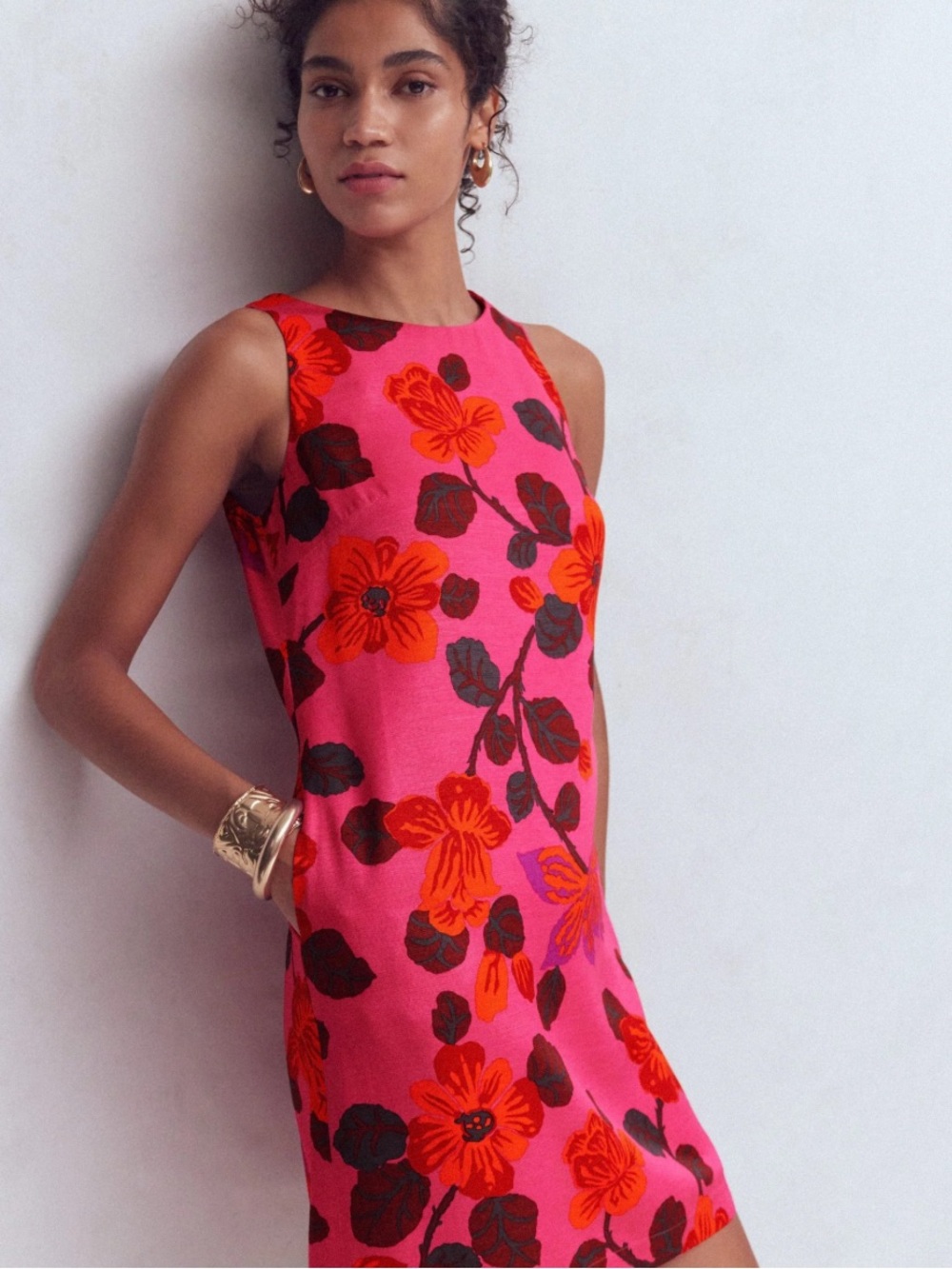 Anthropologie Boden NWT Classic Shift Pink Blossom Print Dress
